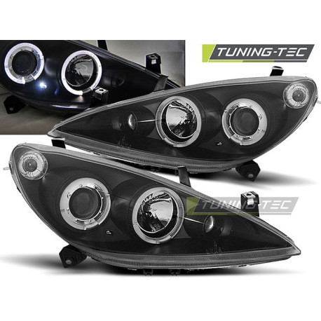 Osvetlenie ŽAROMETI PEUGEOT 307 04.01-06.05 ANGEL EYES ČRNA | race-shop.si