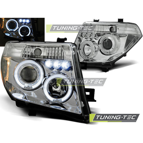Osvetlenie TUNING-TEC žarometi (Angel Eyes) za NISSAN NAVARA D40/PATHFINDER 05-10 (H1, brez homologacije), krom | race-shop.si