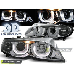 TUNING-TEC žarometi (Angel Eyes) za 3D BMW E46 09.01-03.05 S/T (LIMOUSINE, TOURING, H7/H1), krom