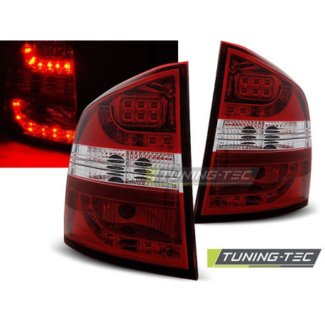 Osvetlenie TUNING-TEC LED zadnje luči za SKODA OCTAVIA II KOMBI 04-12, rdeče-bela | race-shop.si