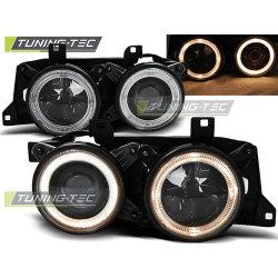 TUNING-TEC žarometi (Angel Eyes) za BMW E32/E34 (H1), črna