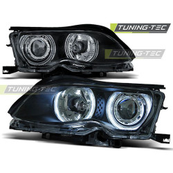 TUNING-TEC žarometi (CCFL, Angel Eyes) za BMW E46 09.01-03.05 (LIMOUSINE, TOURING, H7), črna