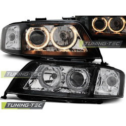 TUNING-TEC žarometi (Angel Eyes) za AUDI A6 05.97-06.01 (H7), črna