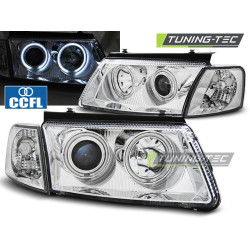 TUNING-TEC žarometi (CCFL, Angel Eyes) za VW PASSAT B5 3B 11.96-08.00 (H7/H1), krom