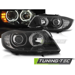 ŽAROMETI ANGEL EYES (Z LED INDIKATORJEM) ČRNA za BMW E90/E91 03.05-11