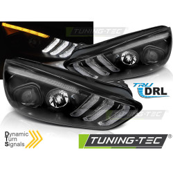 TUNING-TEC žarometi (DRL, SEQ) za FORD FOCUS MK3 15-18 INDICAOR (H7/H1), črna