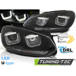 ŽAROMETI U-LED LIGHT DRL ČRNA SEQ za VW GOLF 6 08-12
