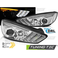 TUNING-TEC žarometi (DRL, SEQ) za FORD FOCUS MK3 15-18 INDICAOR (H7/H1), krom