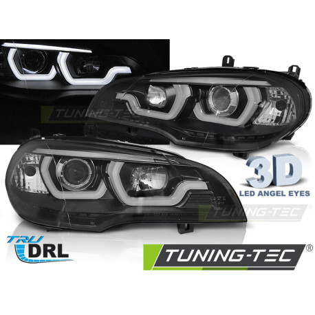 Osvetlenie TUNING-TEC žarometi (Tube Light, DRL) za BMW X5 E70 07-13 (H7/H1), črna | race-shop.si