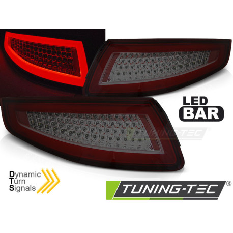 Osvetlenie TUNING-TEC LED zadnje luči (LED Bar, SEQ) za PORSCHE 911 997 04-09, rdeče-dimna | race-shop.si