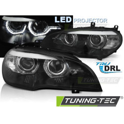 TUNING-TEC LED žarometi (Angel Eyes, DRL) za BMW X5 E70 07-13 (XENON ) (OEM), črna