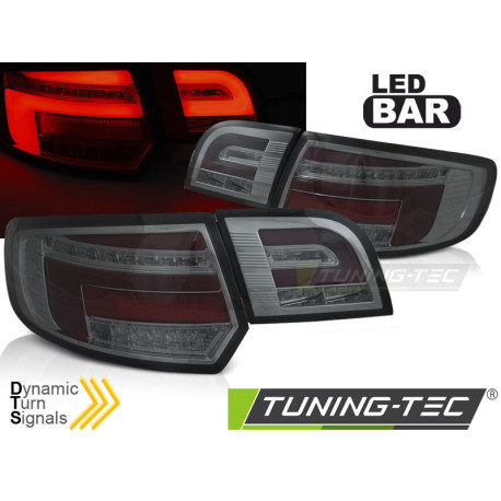 Osvetlenie TUNING-TEC LED zadnje luči (LED Bar, SEQ) za AUDI A3 8P 5D 03-08, dimna, rdeča | race-shop.si