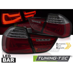 TUNING-TEC LED zadnje luči (LED Bar, SEQ) za BMW E90 09-11, rdeče-dimna