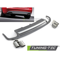 TUNING-TEC zadnji difuzor (Sport S Style) za AUDI A4 B8 08-11 (izpuh 1+1), srebrni krom