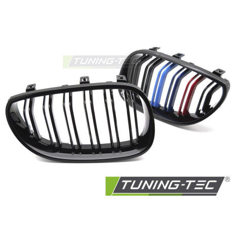 Body kit a vizuálne doplnky TUNING-TEC maska hladilnika (Sport M-Look Double Bar) za BMW E60 / E61 03-10, sijajno črna | race-shop.si