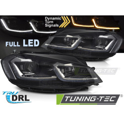Headlights FULL LED SEQ DRL for VW GOLF VII 17-19 (Silver)