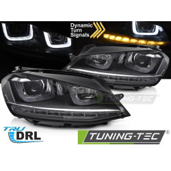 HEADLIGHTS SILVER LED SEQ DRL fits VW GOLF VII 13-17
