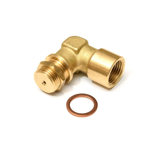 Adapterji in lambda sonde Lambda (o2) Probe spacer adapter (emulator) angled, brass, 4 mm bore | race-shop.si