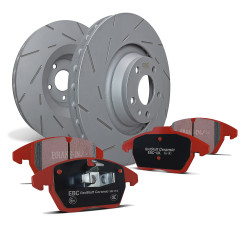 Sprednji komplet EBC PD07KF293 - Zavorni diski Ultimax Grooved + zavorne ploščice Redstuff Ceramic