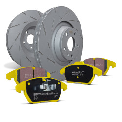 Sprednji komplet EBC PD08KF618 - Zavorni diski Ultimax Grooved + zavorne ploščice Yellowstuff