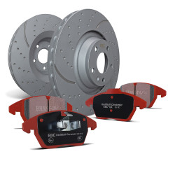Zadnji komplet EBC PD12KR271 - Zavorni diski Turbo Grooved + zavorne ploščice Redstuff Ceramic