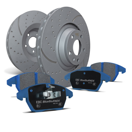 Zavore EBC Sprednji komplet EBC PD14KF1112 - Zavorni diski Turbo Grooved + zavorne ploščice Bluestuff | race-shop.si