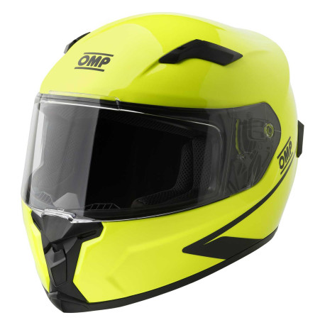 Celoplanetne čelade ECE zaprta dirkalna čelada OMP Circuit EVO2, fluo rumena | race-shop.si