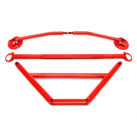 Stebrički TA-TECHNIX komplet 3 opornic za BMW 3er E30, jeklo, rdeč | race-shop.si