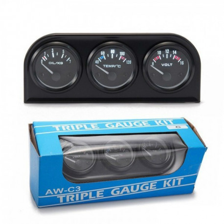 Merilniki KET Classic KET Classic merilec - 3v1 52mm - Voltmeter + Temperatura vode + Tlak olja | race-shop.si