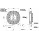 Ventilatorji 24V Univerzalni električni ventilator SPAL 190mm - sesanje, 24V | race-shop.si