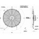 Ventilatorji 24V Univerzalni električni ventilator SPAL 385mm - sesanje, 24V | race-shop.si