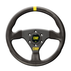 3 spokes steering wheel OMP TRECENTO, 300mm suede, Flat