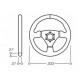 Volani 3 spokes steering wheel OMP TRECENTO, 300mm suede, Flat | race-shop.si