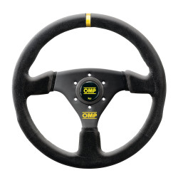 3 spokes steering wheel OMP Targa 330, 330mm suede, Flat