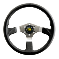 3 spokes steering wheel OMP Asso, 350mm Polyurethane, Flat