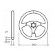 Volani 3 spokes steering wheel OMP Asso, 350mm Polyurethane, Flat | race-shop.si