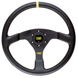 3 spokes steering wheel OMP VELOCITA , 350mm Leather, Flat