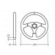 Volani 3 spokes steering wheel OMP VELOCITA , 350mm Leather, Flat | race-shop.si