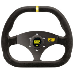 3 spokes steering wheel OMP Kubic, 310x265mm suede, Flat