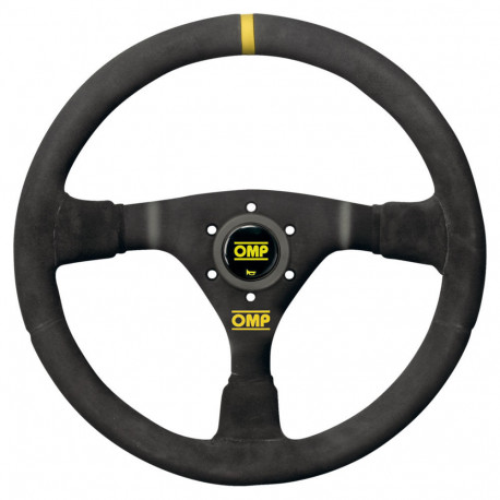 Volani 3-kraki volanski obroč OMP WRC, 350mm, semiš, 70mm zamik, črna/rumena | race-shop.si