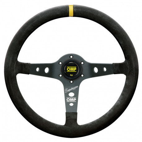 Volani 3-kraki volanski obroč OMP Corsica Superleggero, 350mm, semiš, 95mm zamik, črna/rumena | race-shop.si