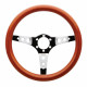 Volani 3 spokes steering wheel OMP Mugello, 350mm Wood, Flat | race-shop.si