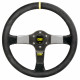 Volani 3-kraki volanski obroč OMP Carbon D, 350mm, semiš, 95mm zamik, črna/rumena/karbon | race-shop.si