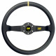 Promocije 2 spokes steering wheel OMP Rally, 350mm Leather, 95mm | race-shop.si
