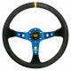 Volani 3 spokes steering wheel OMP Corsica, 350mm suede, 95mm | race-shop.si