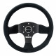 Volani 3 spokes steering wheel Sparco P300, 300mm suede, Flat | race-shop.si