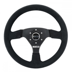 3-kraki volanski obroč Sparco R323, 330mm, semiš, 39mm zamik, črna