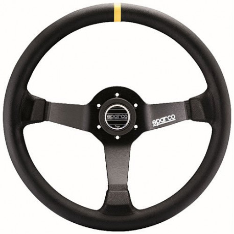 Volani 3 spokes steering wheel Sparco R345, 350mm Leather, 63mm | race-shop.si
