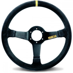 3-kraki volanski obroč Sparco R345, 350mm, semiš, 63mm zamik, črna/rumena