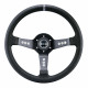 Volani 3-kraki volanski obroč Sparco L777, 350mm, usnje, 63mm zamik, črna/srebrna | race-shop.si